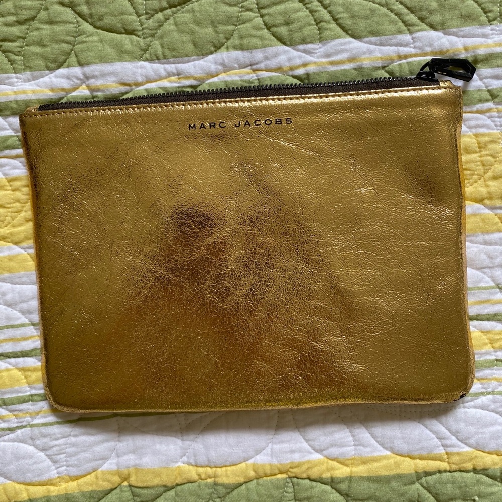 Gold Marc Jacobs envelope clutch